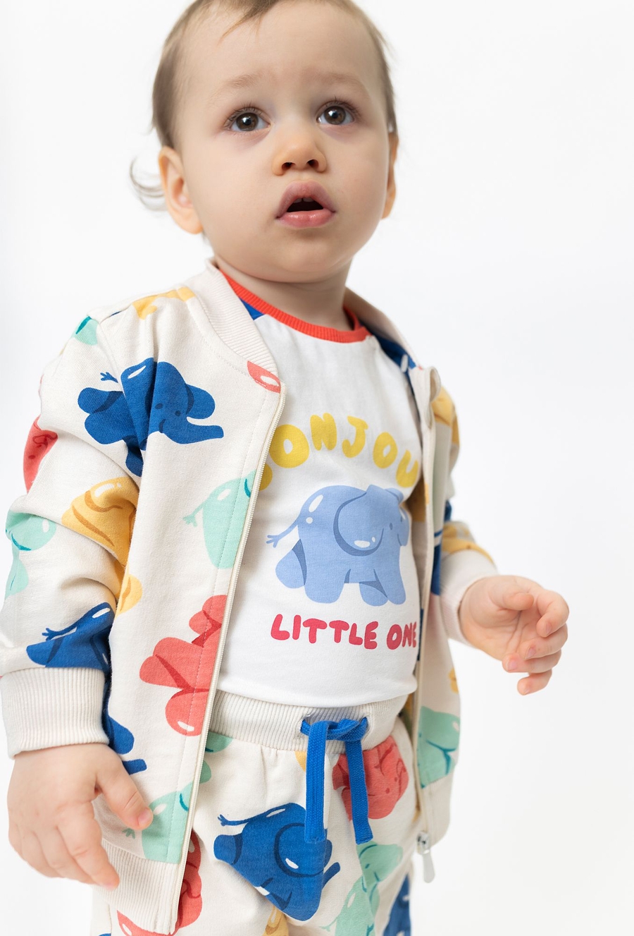 Bluza dresowa niemowlęca w słoniki - 510.15.