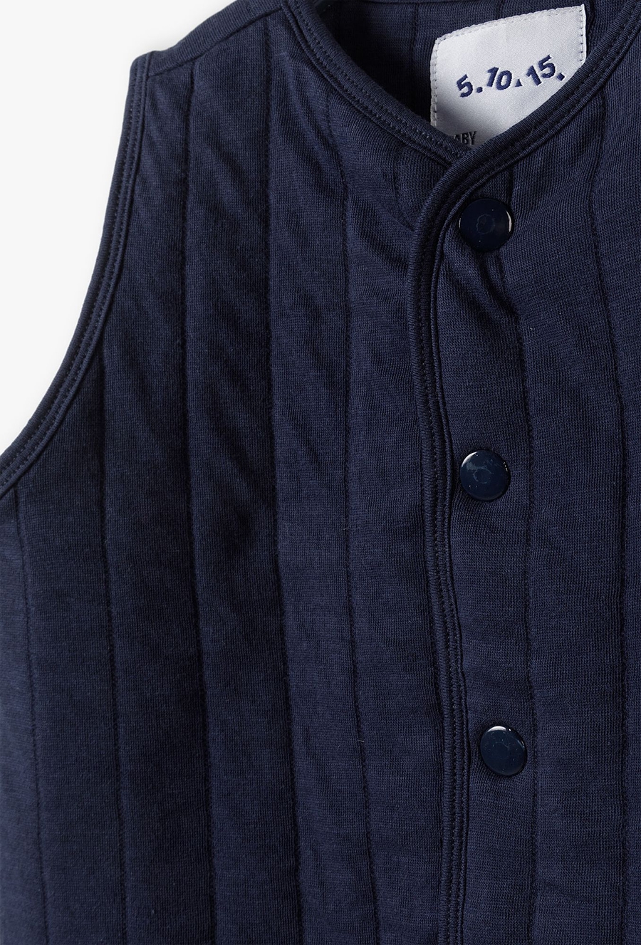 Granatowy pikowany bezrękawnik dla niemowlaka - 510.15.