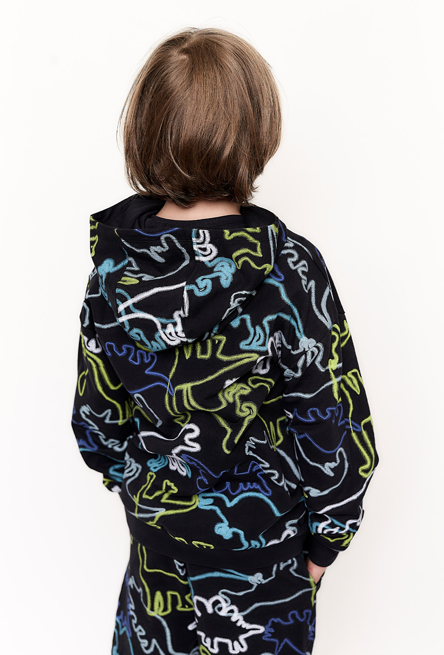 Czarna nierozpinana bluza w dinozaury - 510.15.