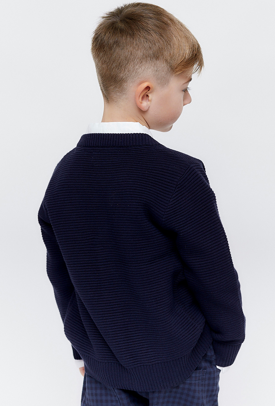 Granatowy sweter dla chłopca - rozpinany - Max&Mia