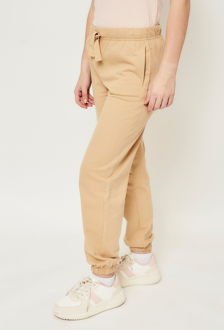 Żółte spodnie dresowe dla dziewczynki