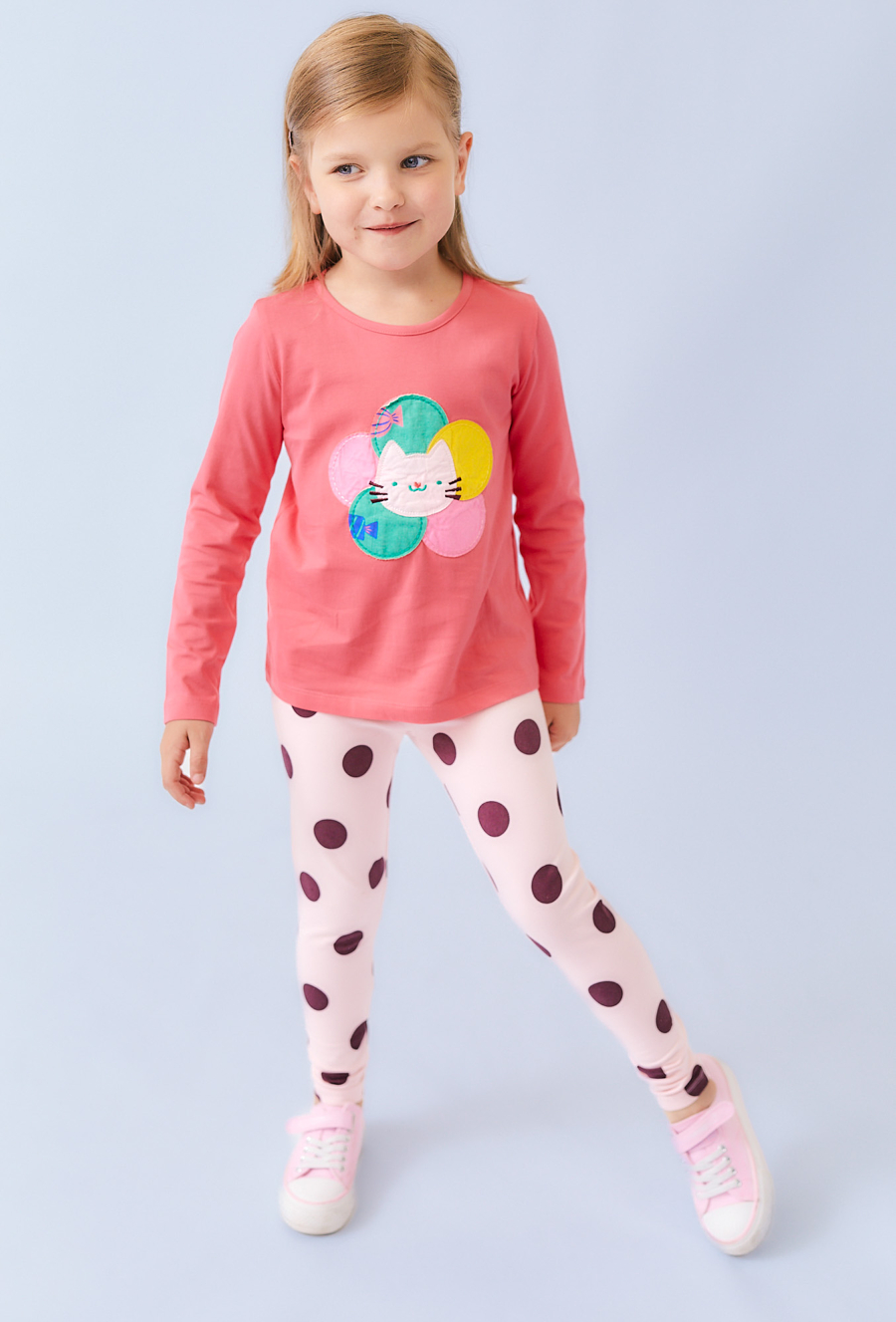 Różowe legginsy dziewczęce w opki