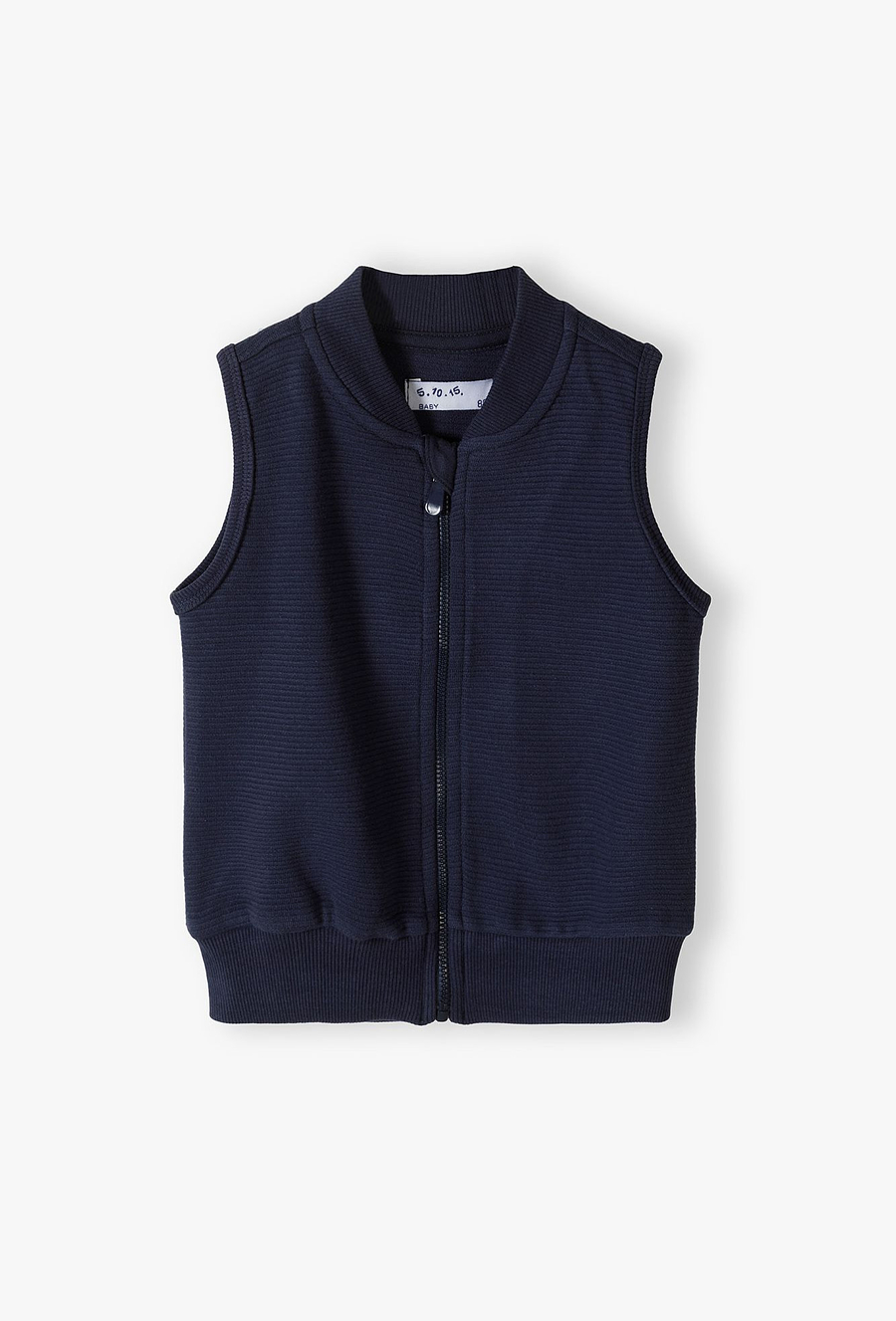 Granatowy bezrękawnik dla niemowlaka