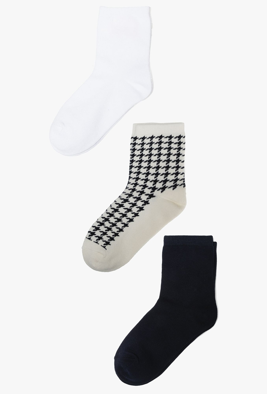 Skarpety dla dziewczynki - białe granatowe. pepitka - 5.10.15.