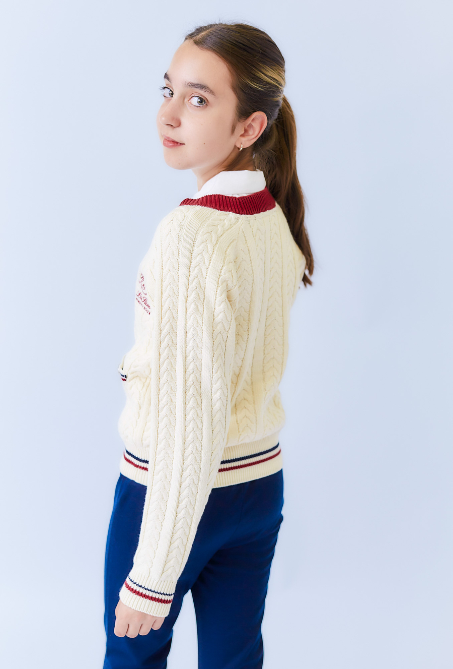 Rozpinany sweter dziewczęcy