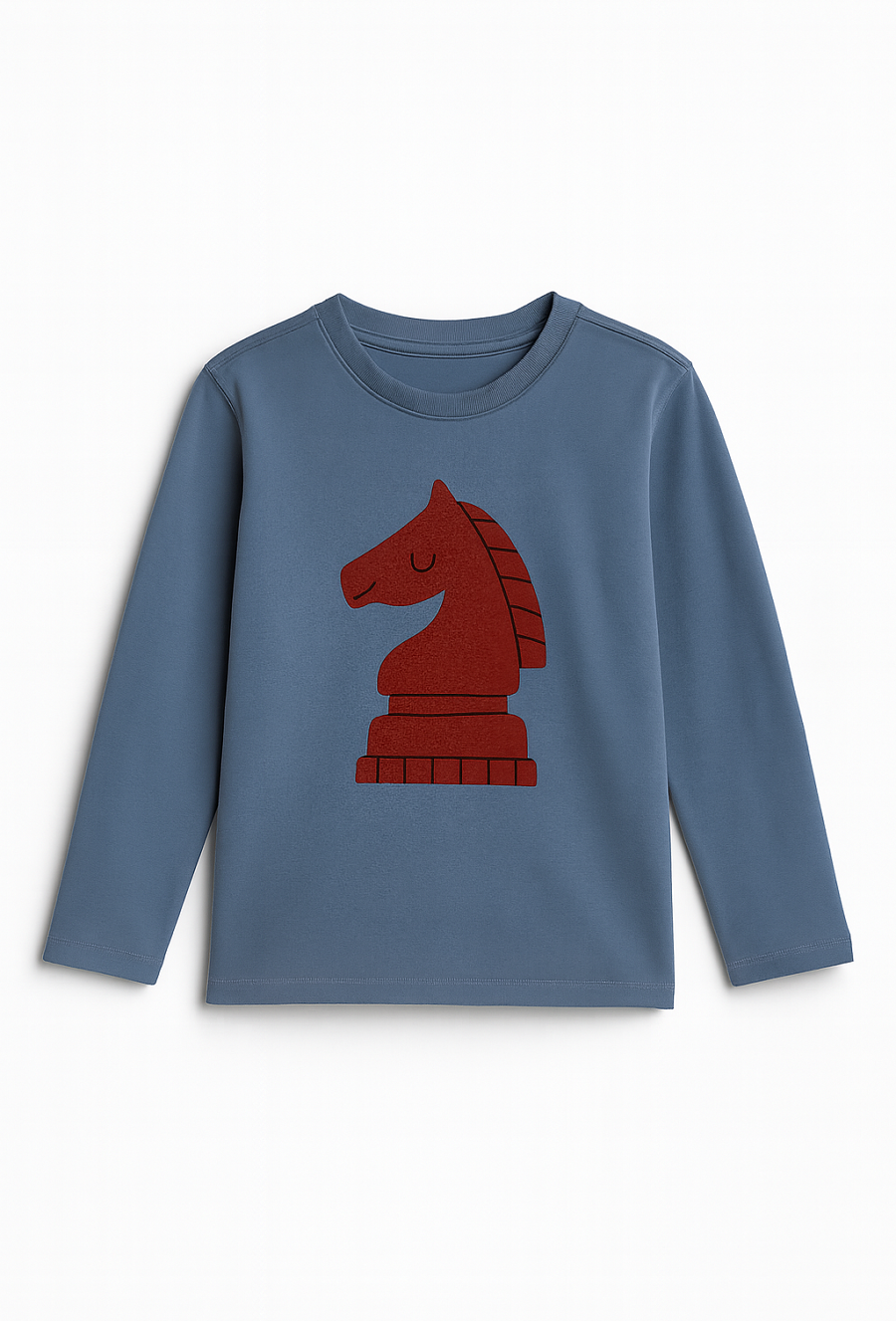 Niebieska bluzka dziecięca z motywem szachowym.