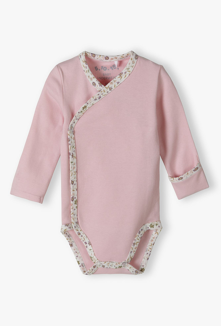 Różowe body kopertowe dla niemowlaka