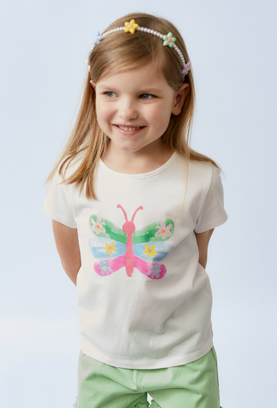Koszulka dziewczęca z motylem