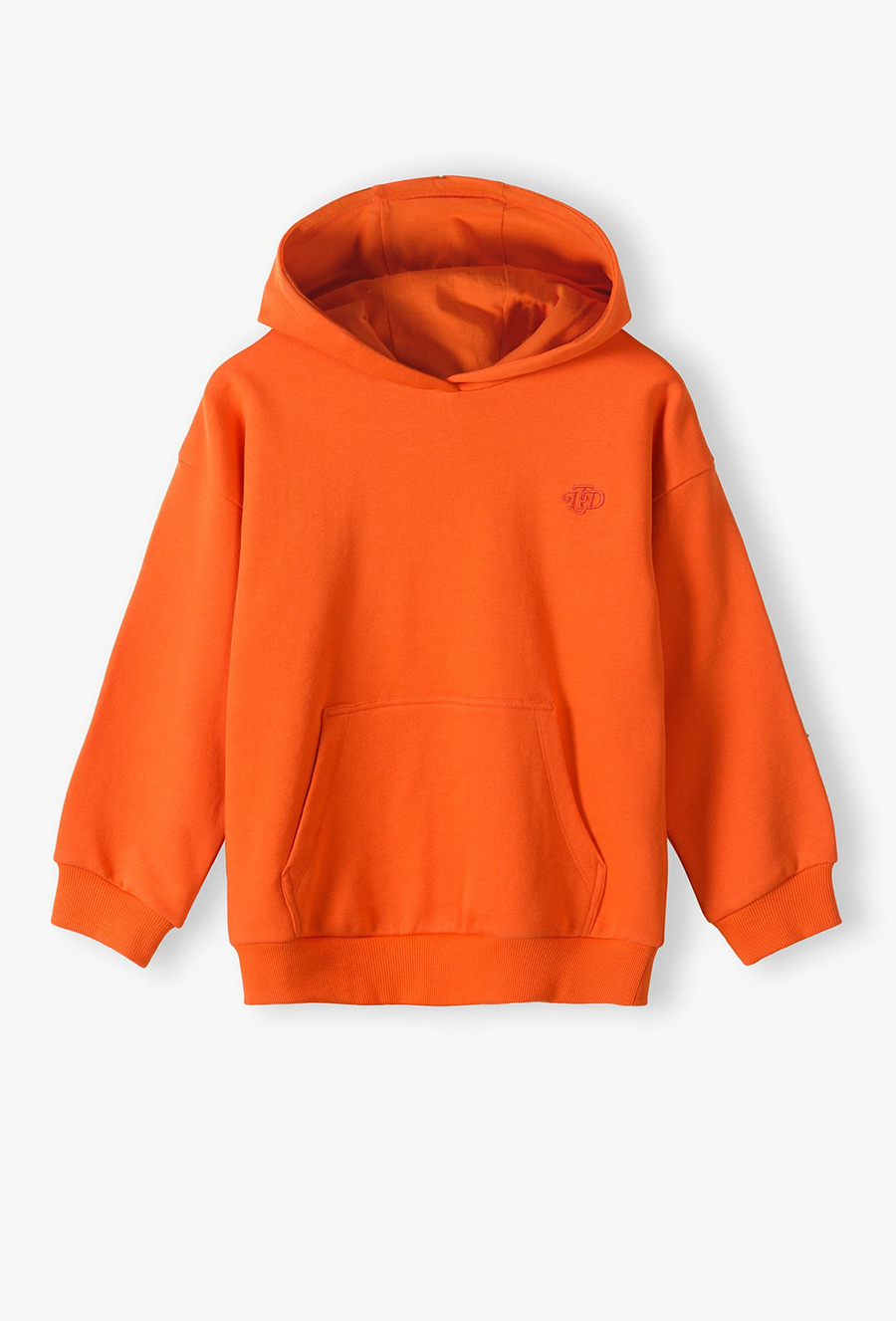 Pomarańczowa bluza nierozpinana z kapturem