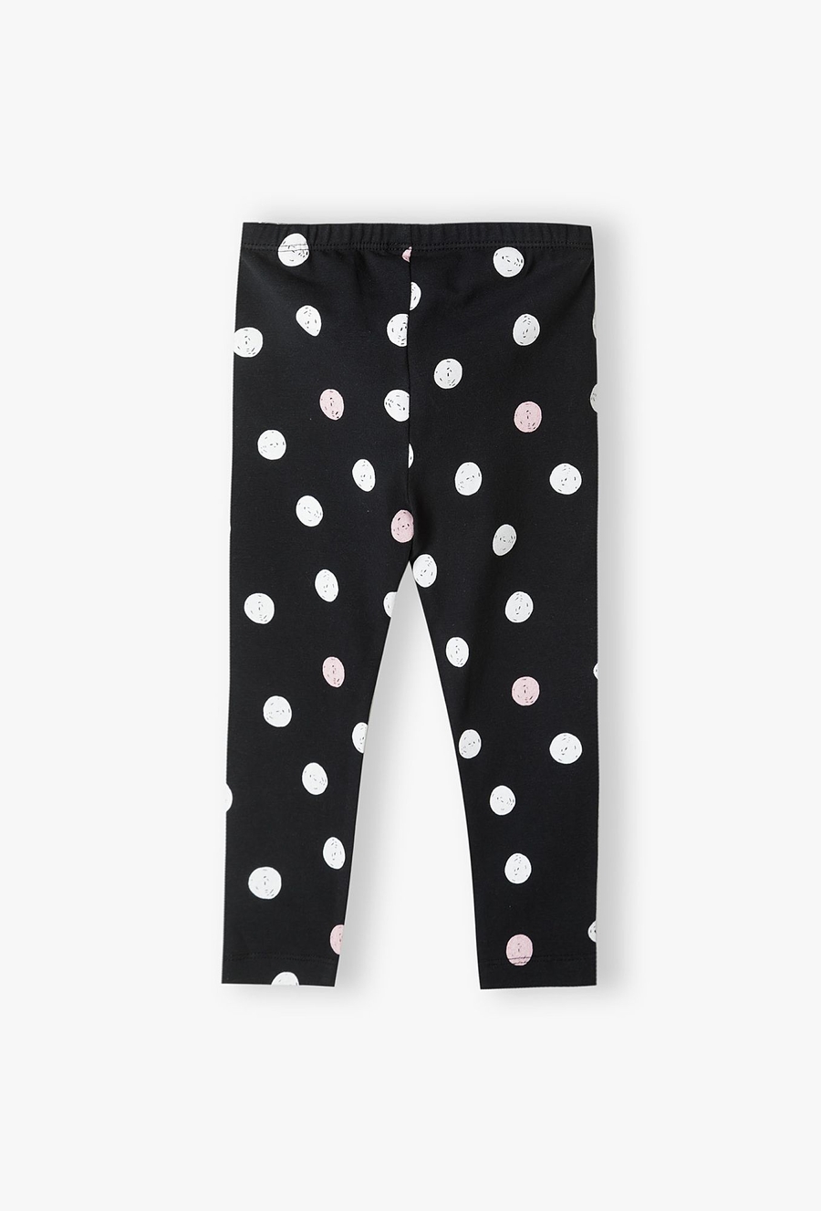 Czarne legginsy niemowlęce w grochy
