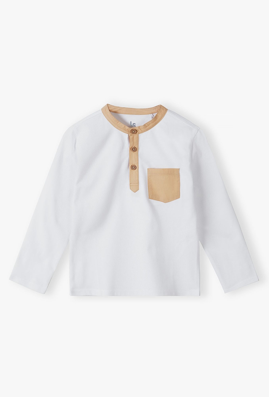 Biała bluza bawełniana z długim rękawem