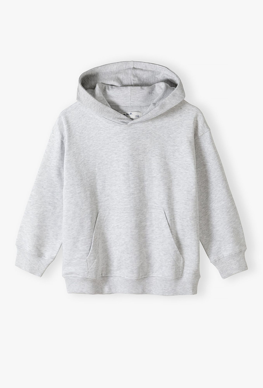 Bluza dresowa nierozpinana z kapturem - szara - 510.15.