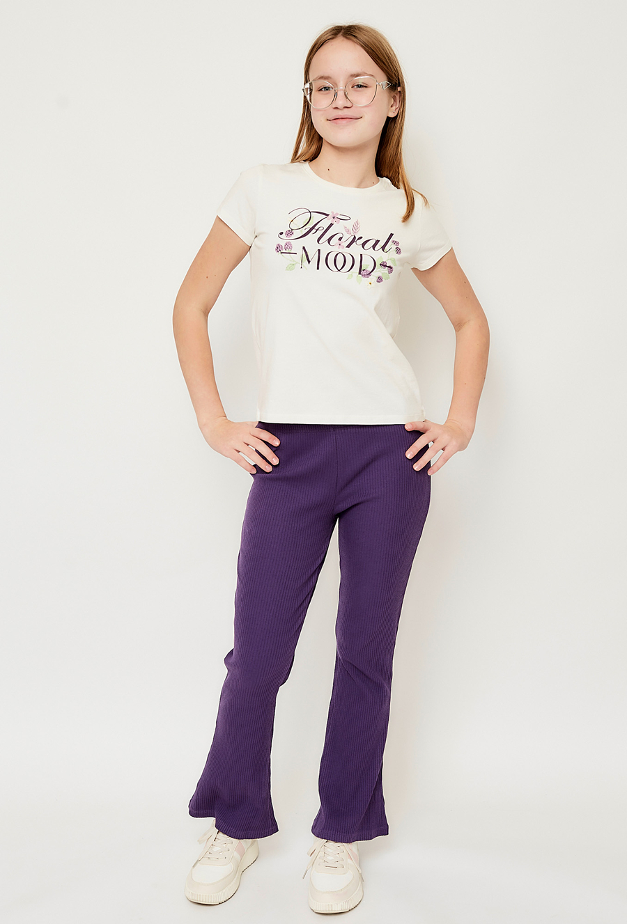 Fioletowe spodnie o oju flare - Limited Edition