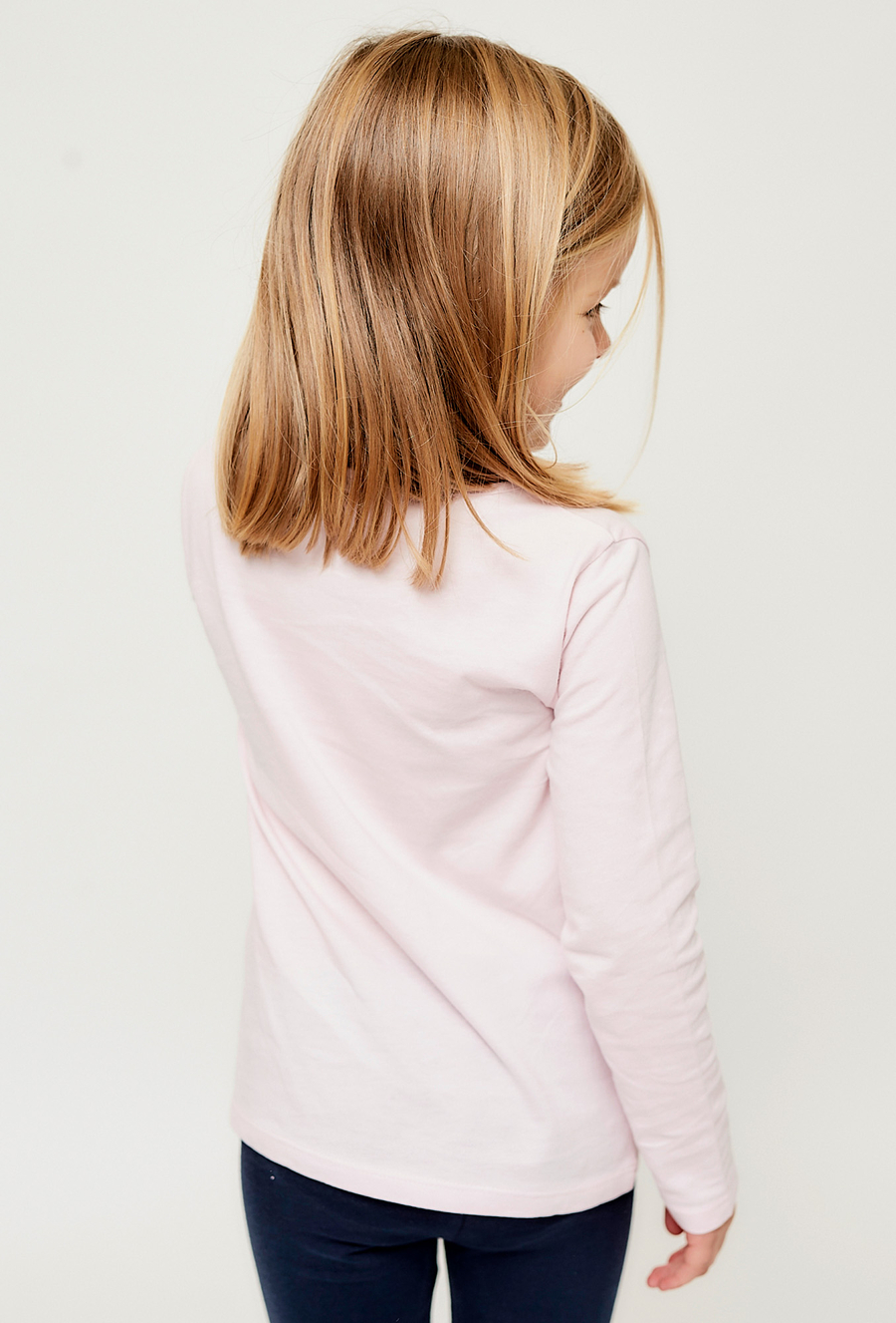 Bluzka dziewczęca różowa z długim rękawem - baletnice - 510.15.
