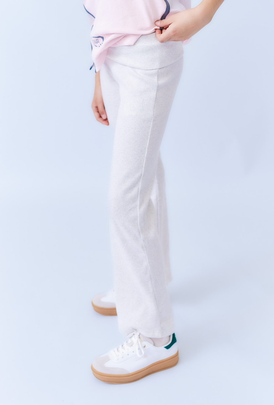 Szare spodnie dziewczęce flare