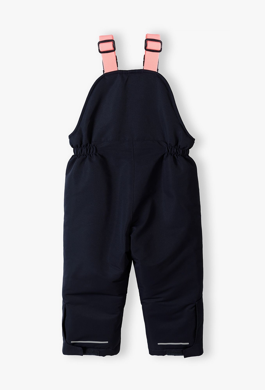 Granatowe spodnie narciarskie dla dziewczynki z szelkami