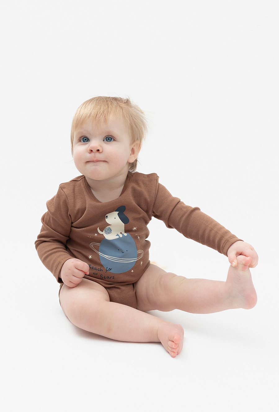 Body z długim rękawem z nadrukiem pieska