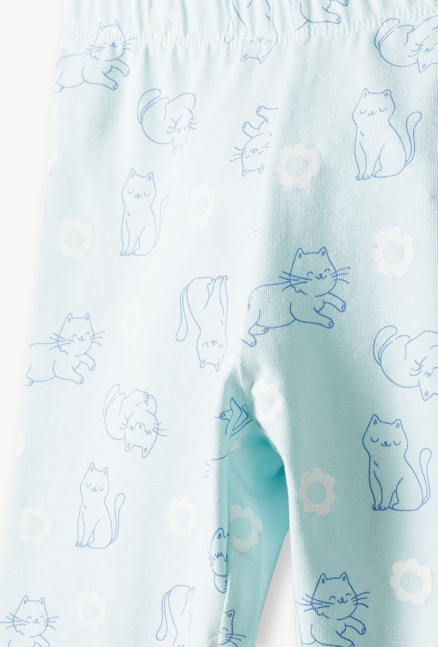 Niebieskie leginsy dziewczęce w kotki - 510.15.