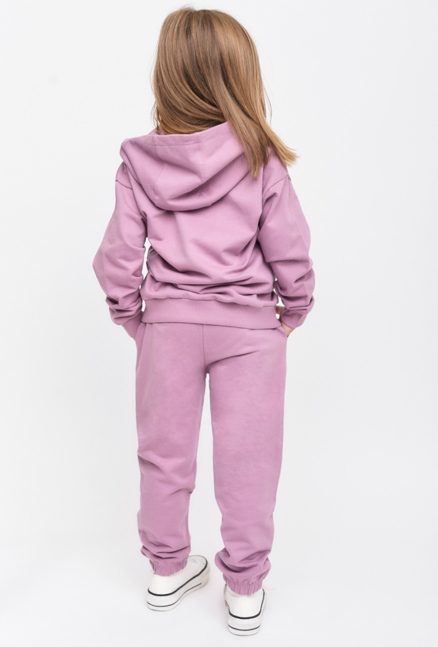 Fioletowe spodnie dresowe dla dziewczynki - regular - 510.15.