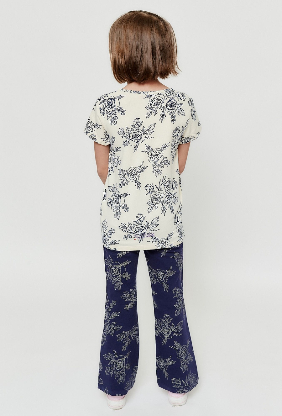 Granatowe spodnie flare dla małej dziewczynki - 510.15.