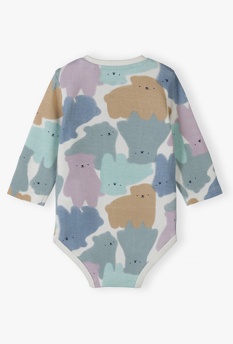 Bawełniane body w kolorowe niedźwiadki z długim rękawem