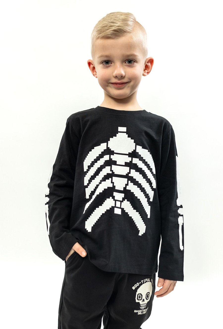 Bluzka z długim rękawem z motywem kości