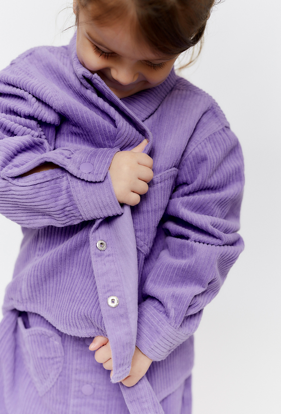 Fioletowa koszula rozpinana dla małej dziewczynki - 510.15.