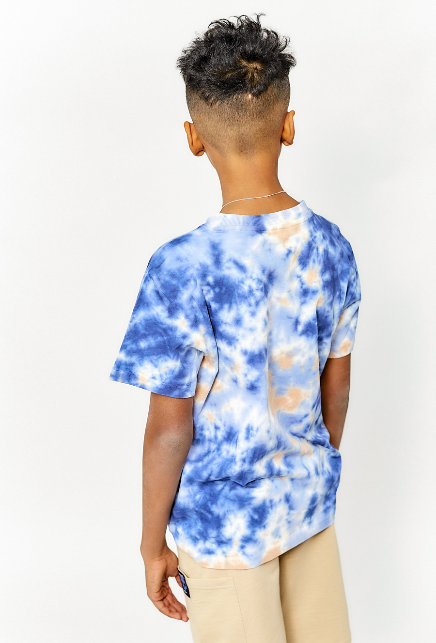 Bawełniany t-shirt chłopięcy z wzorem tie-dye