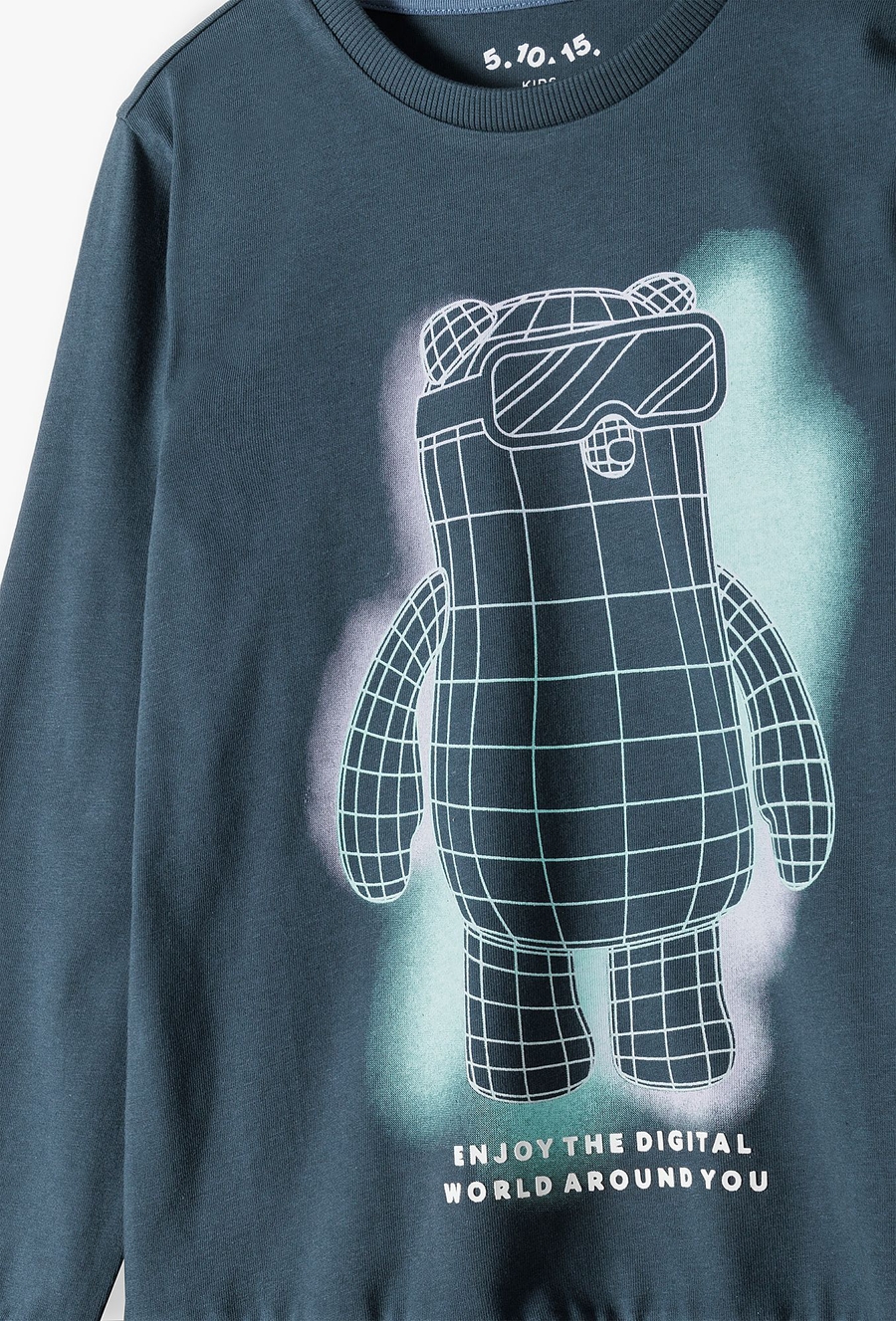 Bawełniana bluzka chłopięca z nowoczesnym nadrukiem