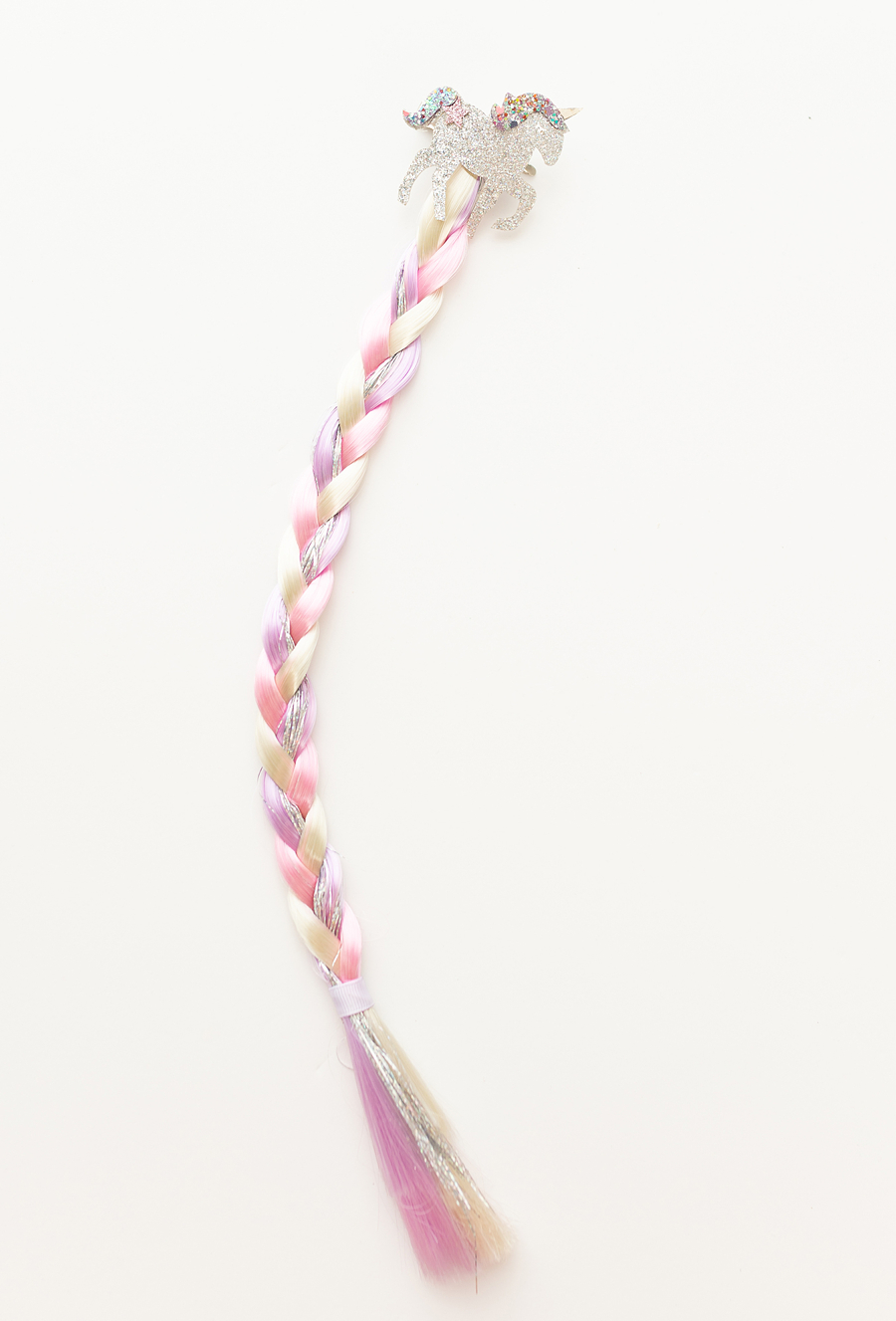 Spinka do włosów z jednorożcem i kolorowym warkoczem