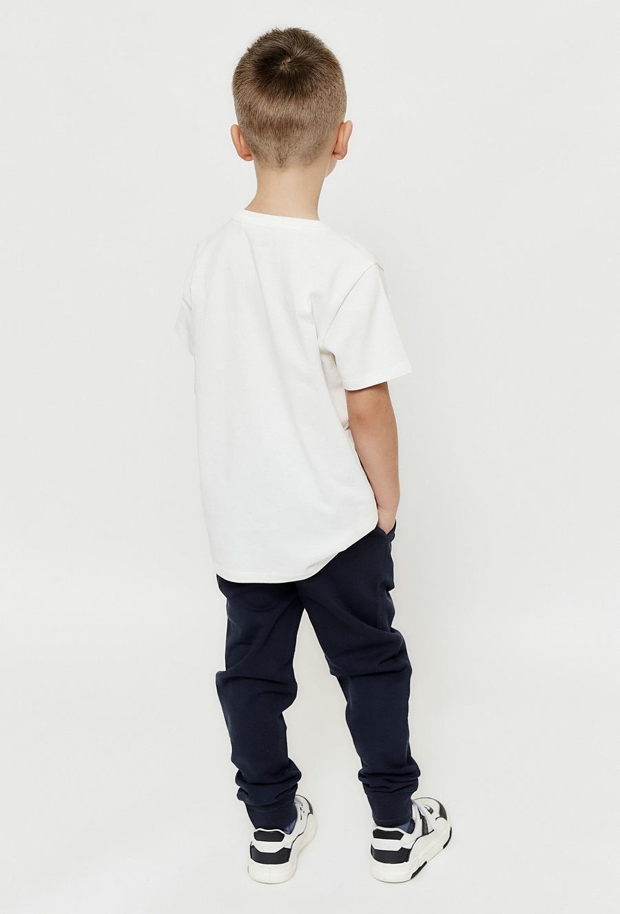 Spodnie dresowe z nadrukiem na nogawce - czarne