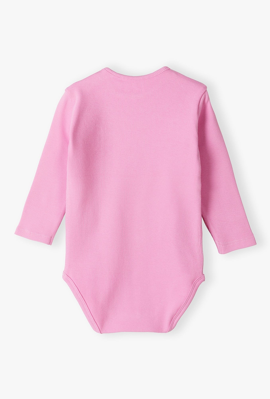Różowe body w prążki - długi rękaw - 510.15.