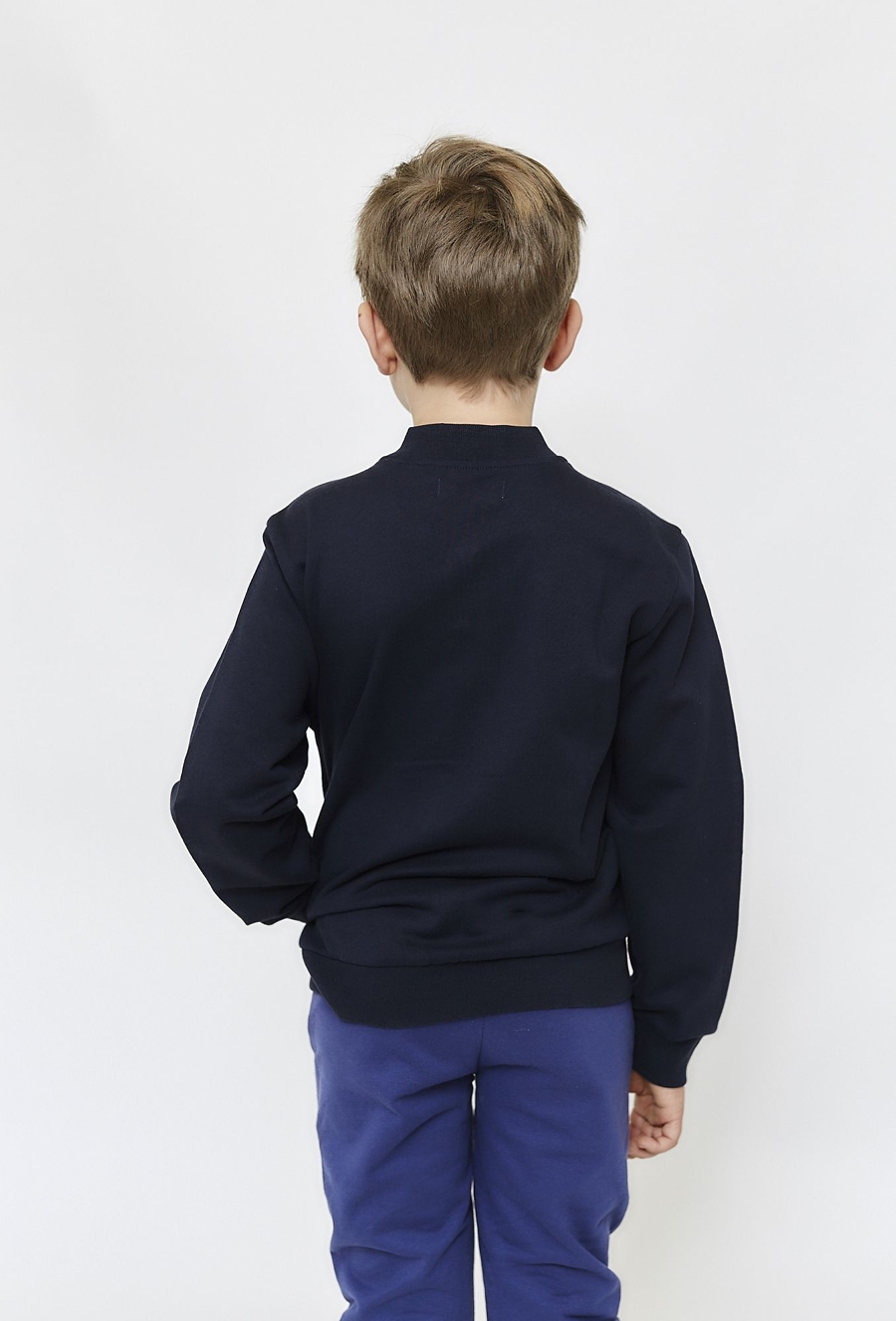 Rozpinana granatowa bluza chłopięca