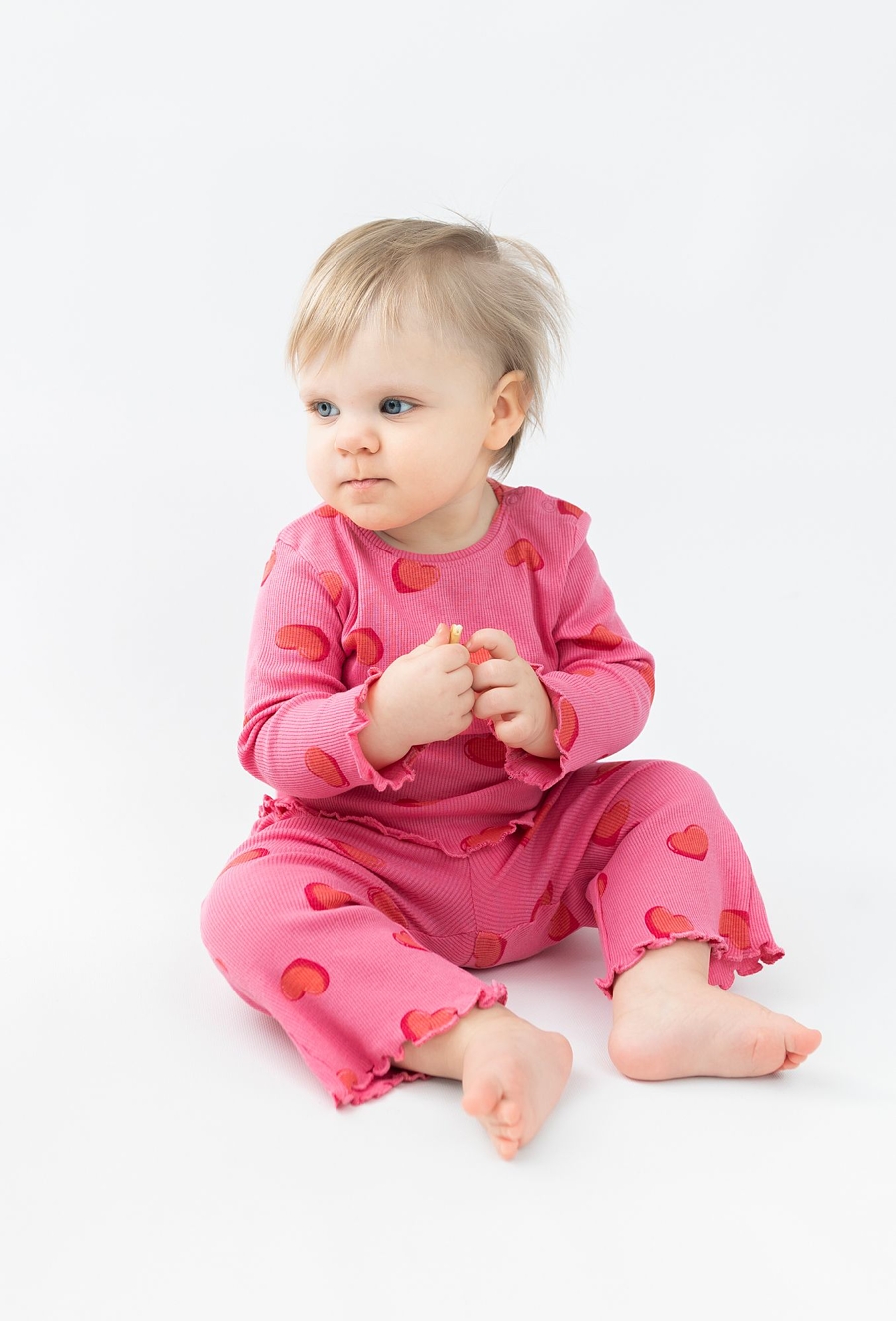 Różowa bluzka niemowlęca w serduszka - 510.15.