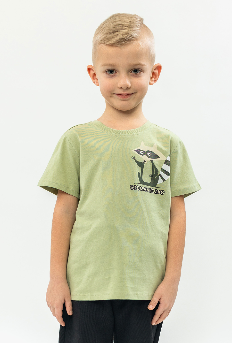 Zielona koszulka chłopięca z szopem 01I4718-6414