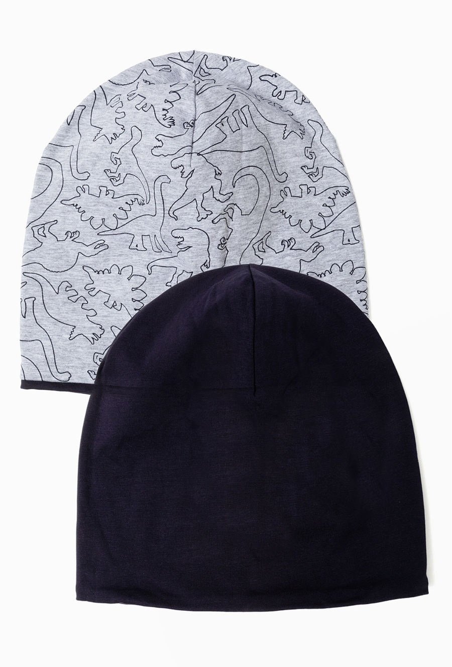 Dwustronna czapka dzianinowa w dinozaury