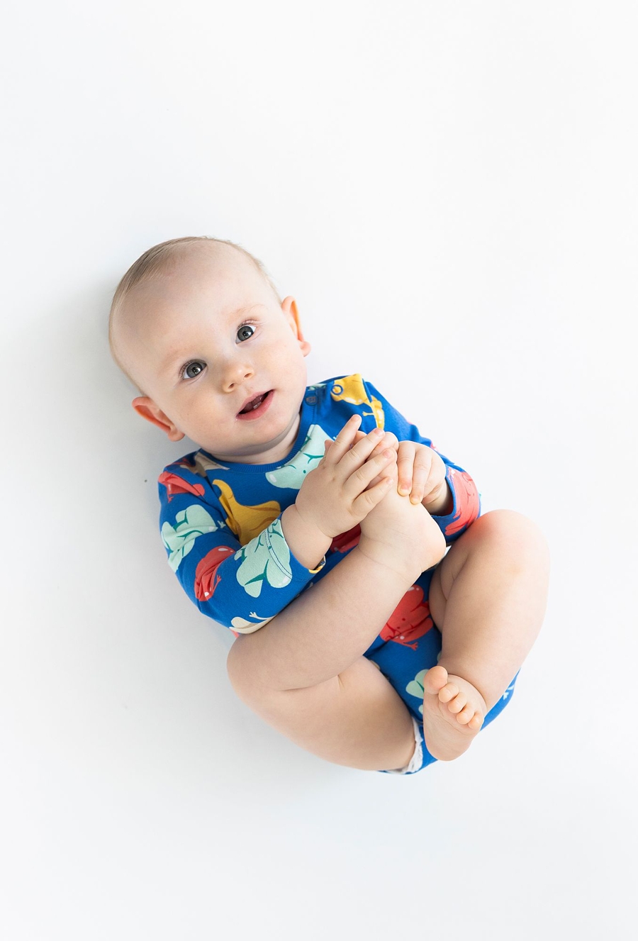 Body z długim rękawem - kolorowe słoniki