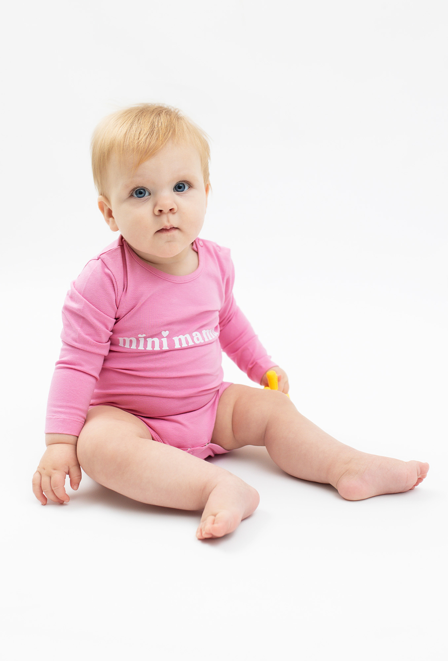 Różowe body z długim rękawem - mini mama - 510.15.