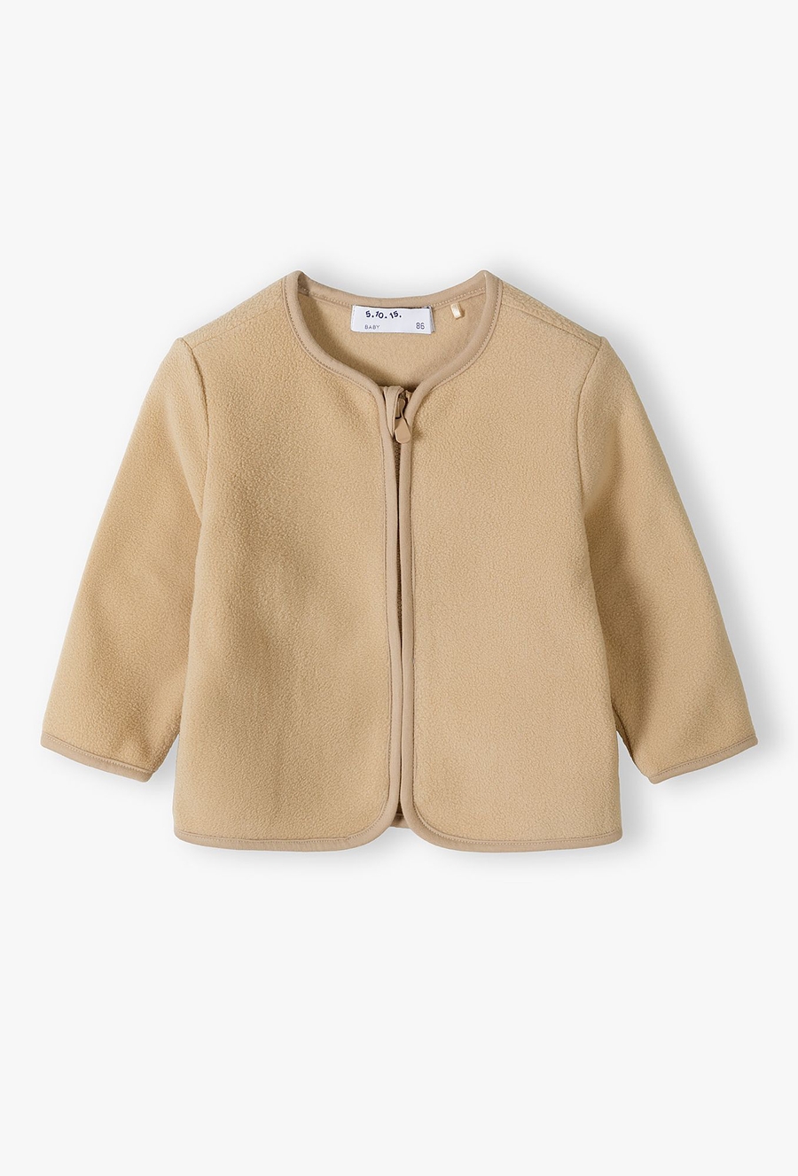 Beżowa ciepła. rozpinana bluza niemowlęca