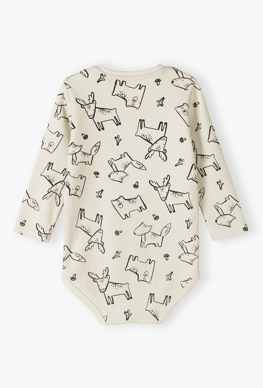 Bawełniane body niemowlęce w zwierzęta leśne z długim rękawem