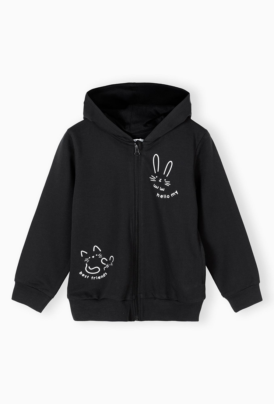 Czarna bluza dresowa z kapturem- Hello my best friends