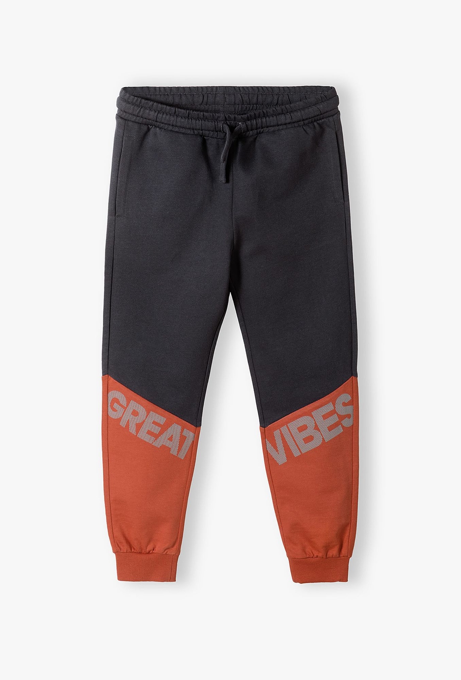 Szare spodnie dresowe regular dla chłopca- Great vibes