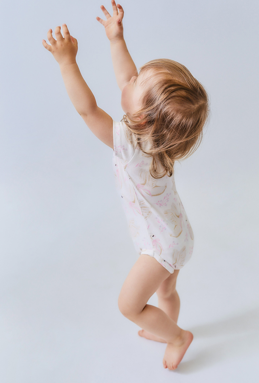 Bawełniane body niemowlęce w łabędzie