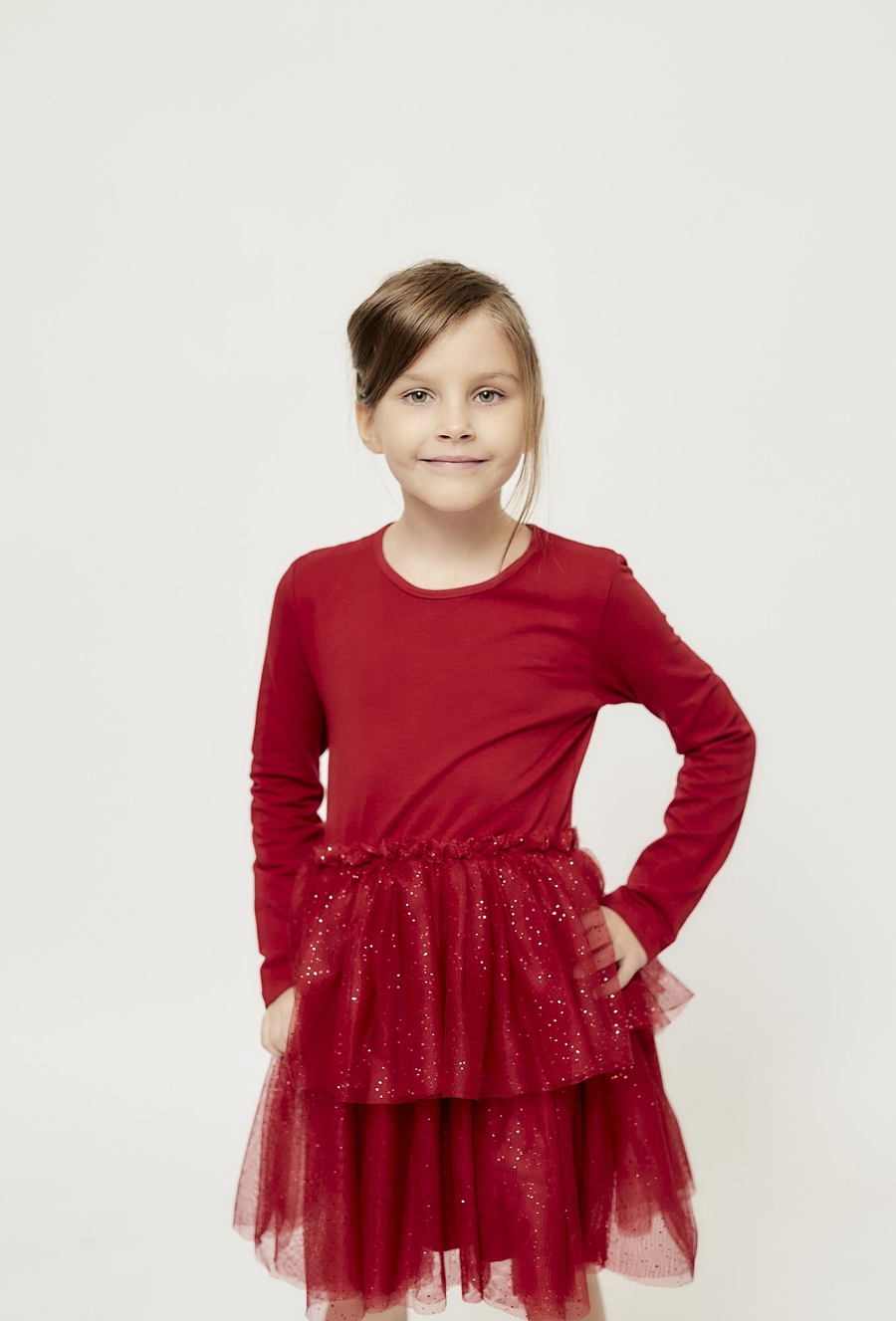 Czerwona sukienka dla dziewczynki - 510.15.