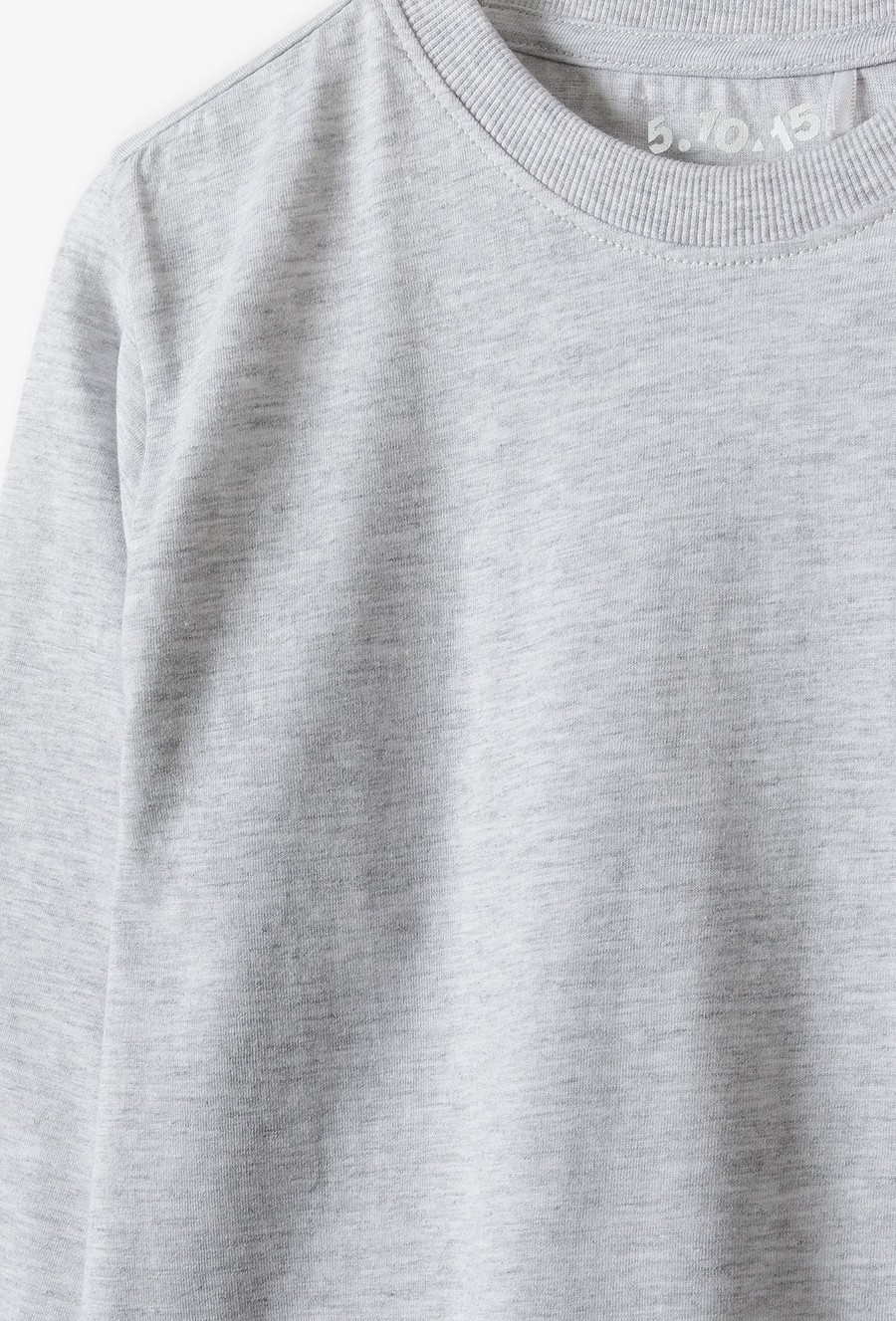 Szara dzianinowa bluzka z długim rękawem - Basic - 510.15.