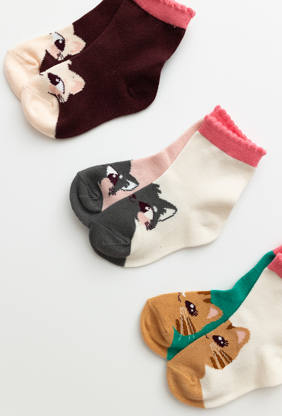 Skarpetki dziewczęce 3-pak z kotkami