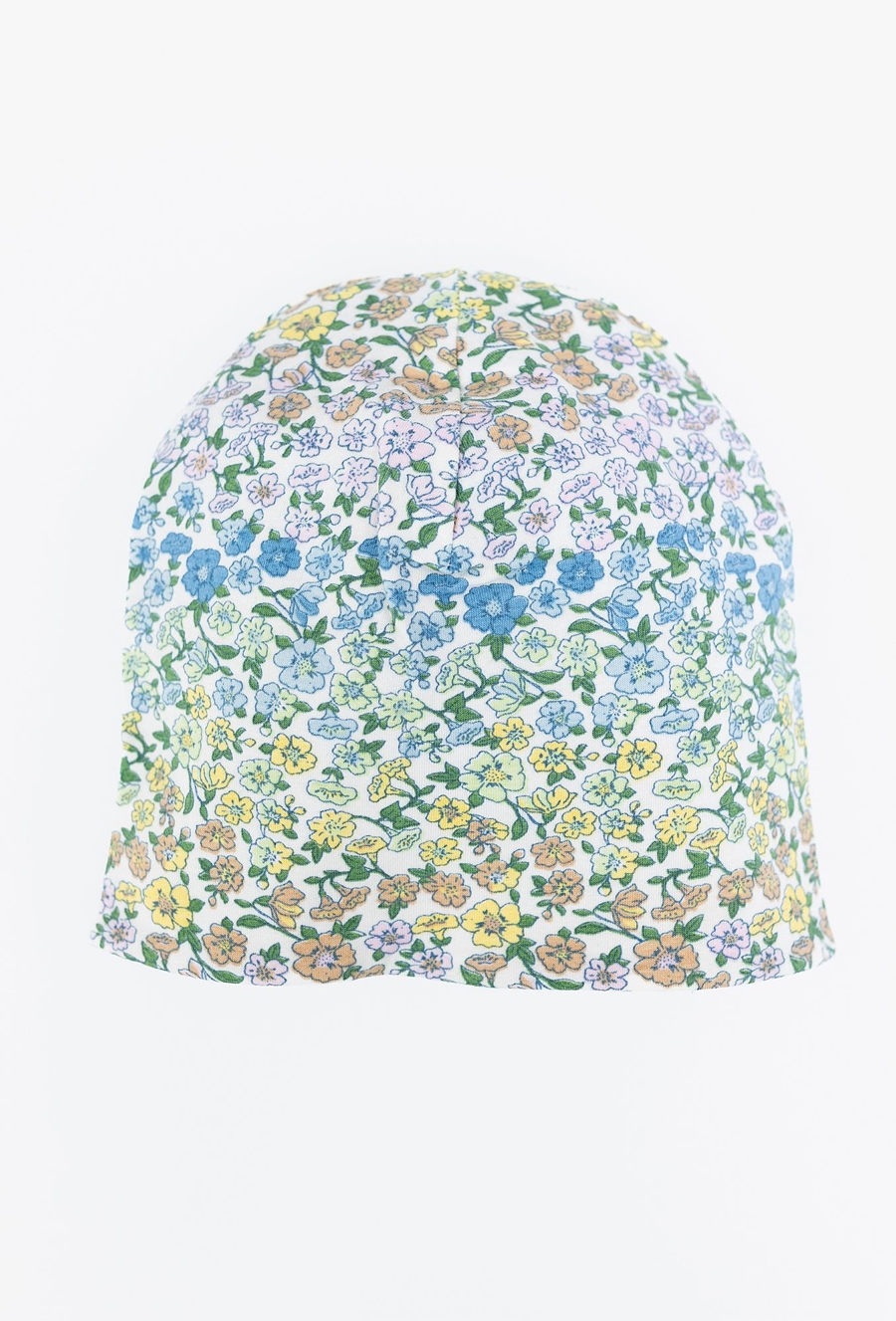 Cienka czapka dziewczęca w kwiaty