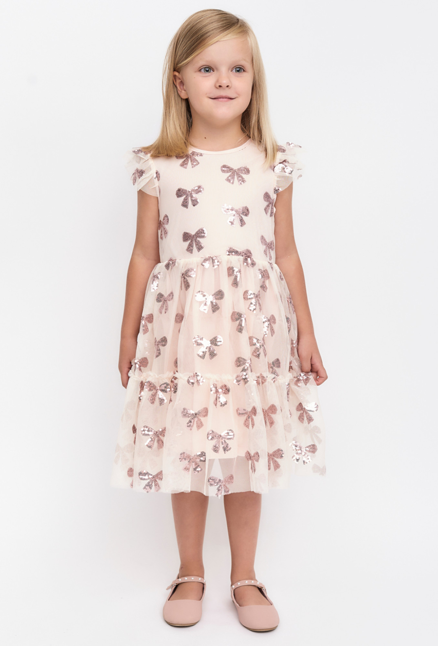 Różowa sukienka z ótkim rękawem - 510.15.