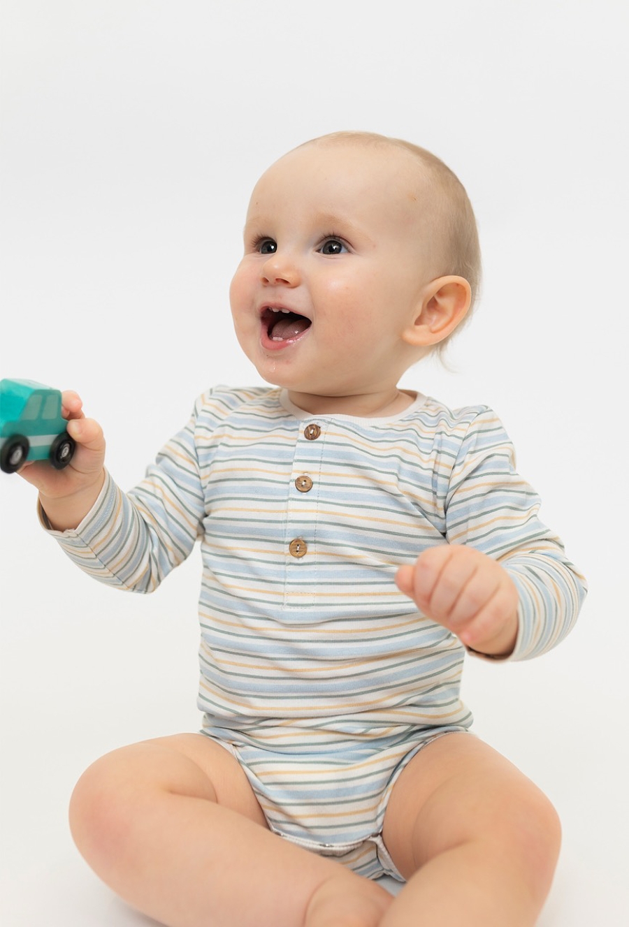 Body niemowlęce w paski - długi rękaw