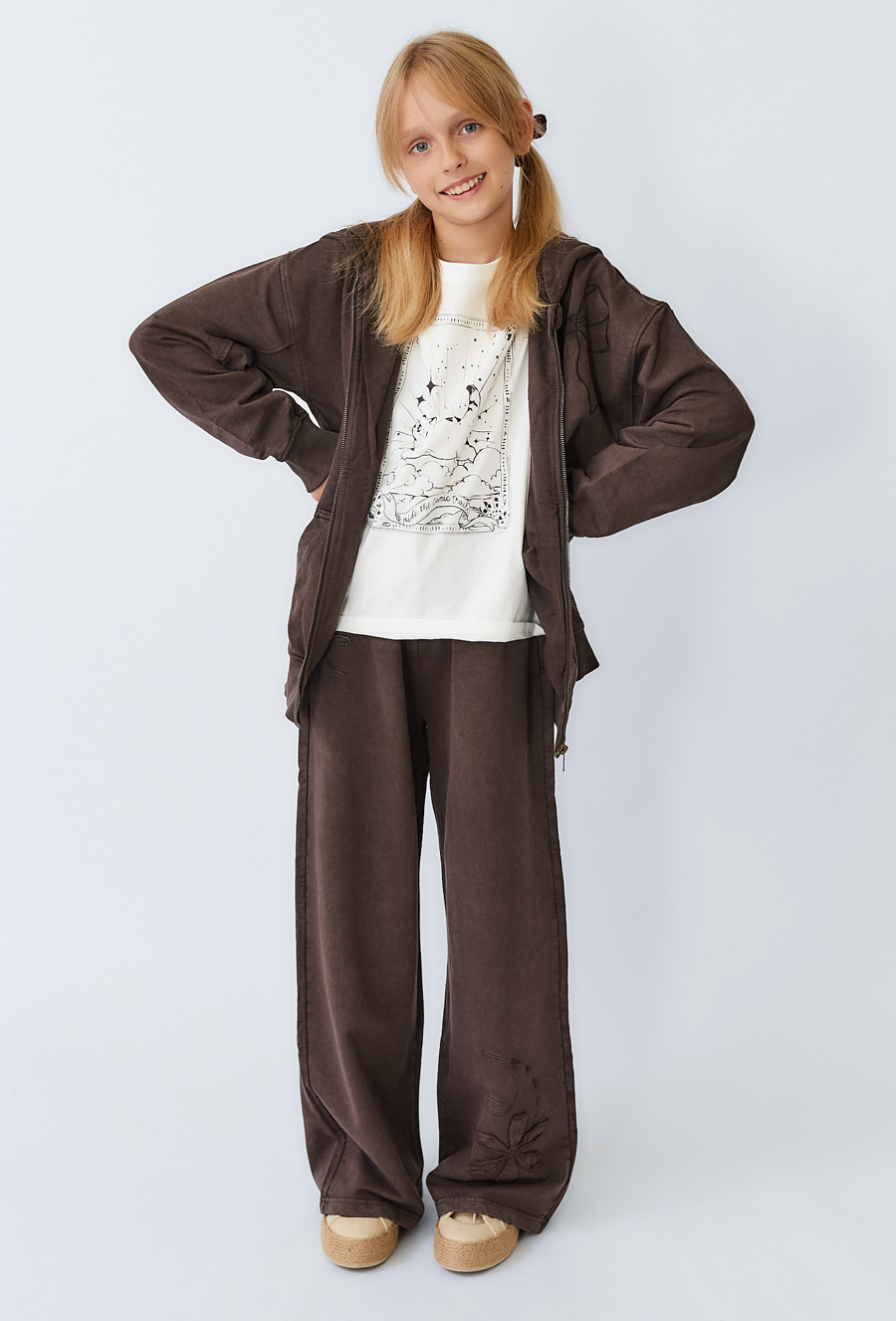 Bluza dziewczęca rozpinana z kapturem